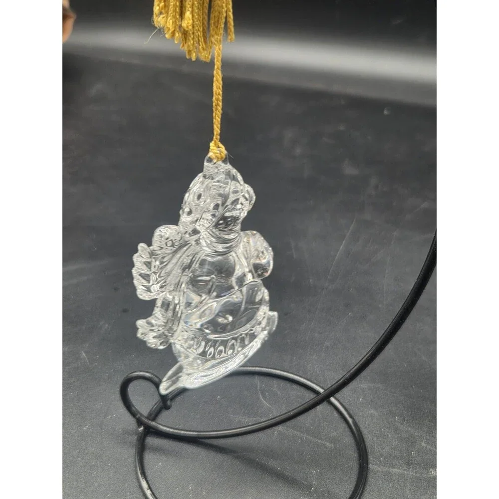 Gorham Lead Crystal Snowman Ornament Germany Vintage 3.5” w/ Tassel NIB